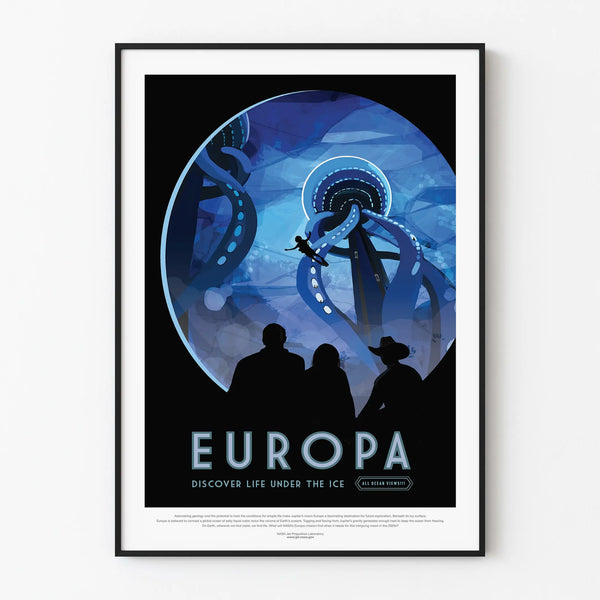 Europa Poster - Discovery of Life Under the Ice