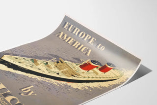 Vintage Europe to America Poster by United States Lines