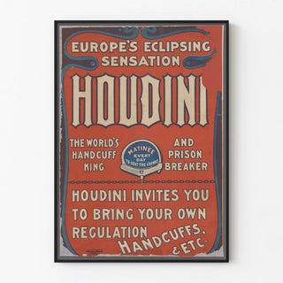 Vintage poster Houdini Europe's eclipsing sensation