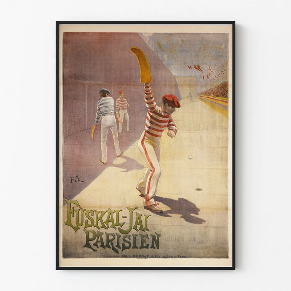 Vintage Euskal Jai Parisien Poster - Sports Wall Decoration