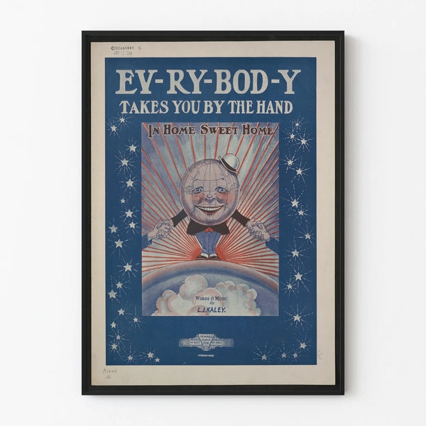 Retro decorative poster 'Ev-ry-Bod-Y Takes You By The Hand' Home Sweet Home