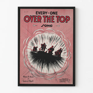 Vintage poster of the song 'Every-One Over The Top' with marching soldiers