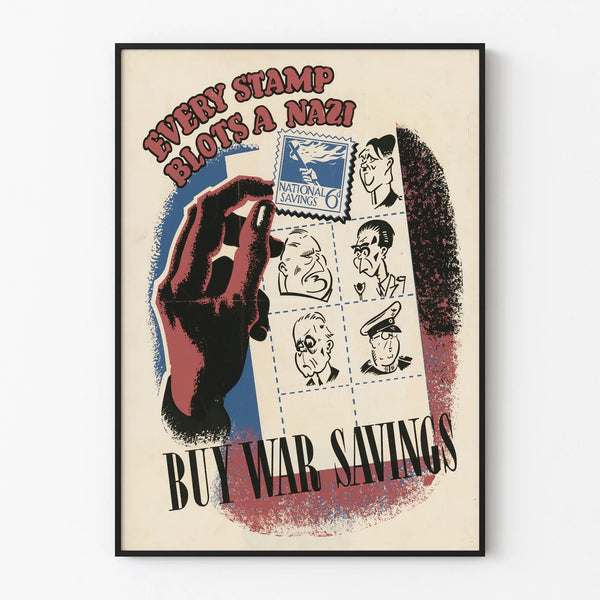Vintage Poster « Every Stamp Blots a Nazi » – War Wall Decoration of the Second World War