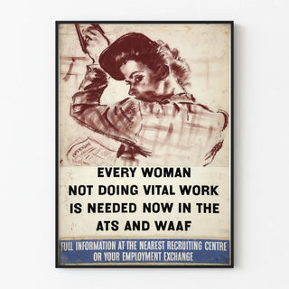Vintage poster for female recruitment ATS and WAAF