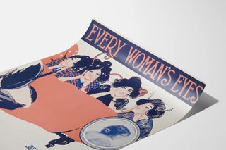 Vintage poster Every Woman's Eyes - Feminine Art Deco illustration