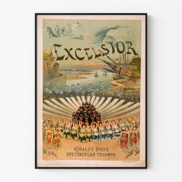 Vintage Poster Excelsior Kiralfy Brothers Triumphal Spectacle