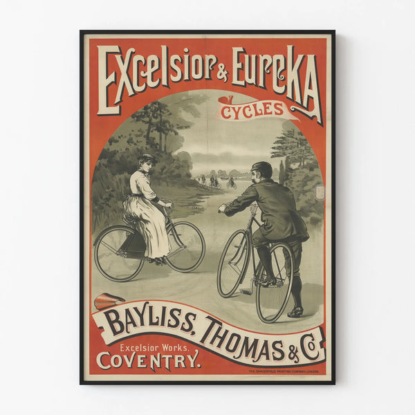 Vintage Poster Excelsior & Eureka Cycles Bayliss Thomas & Co Coventry