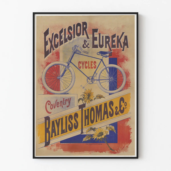 Vintage poster Excelsior & Eureka Cycles Bayliss Thomas & Co