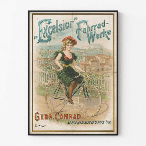 Vintage poster Excelsior Fahrrad-Werke Gebr. Conrad in Brandenburg