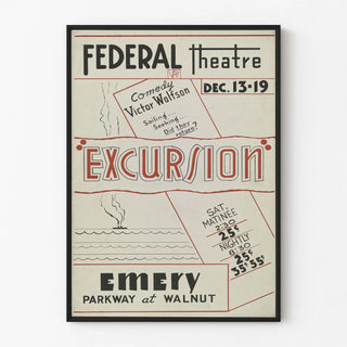 Vintage poster for Excursion Federal Theatre by Victor Wolfson