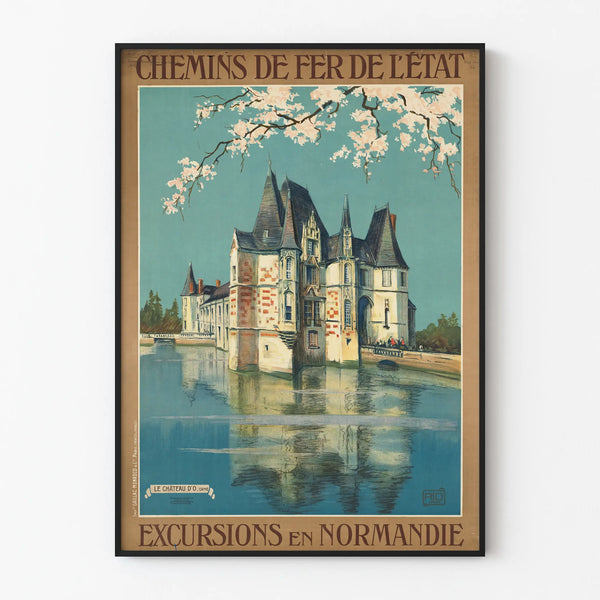 Vintage poster of excursions in Normandy - Château d'O. Orne