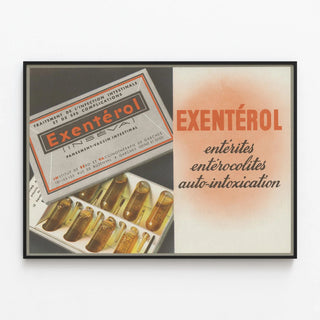 Vintage Poster Exentérol Intestinal Infection Treatment — framed artwork on a wall