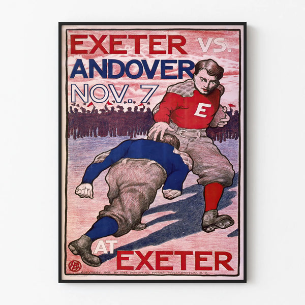 Vintage Football Poster US Exeter vs Andover - November 7