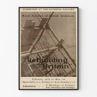 Vintage poster for the Rebuilding Britain exhibition - Royal Institute of British Architects