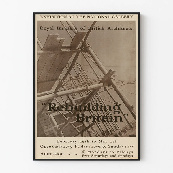 Vintage poster for the Rebuilding Britain exhibition - Royal Institute of British Architects