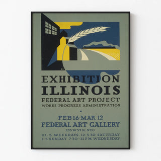 Vintage Poster for the Federal Art Exhibition Illinois
