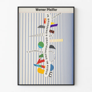 Vintage Werner Pfeiffer Graphic Exhibition Poster 1976