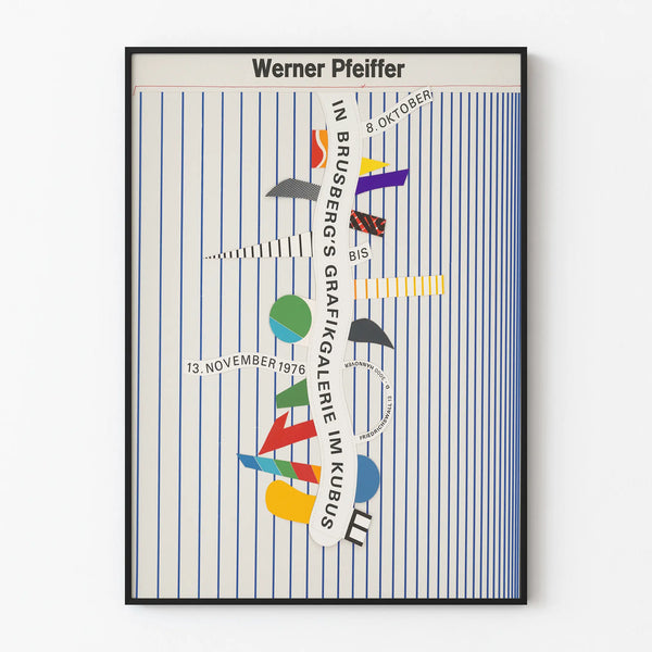 Vintage Werner Pfeiffer Graphic Exhibition Poster 1976
