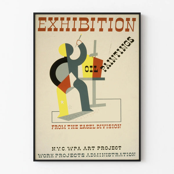 Stylized Art Nouveau Oil Paintings Exhibition Poster
