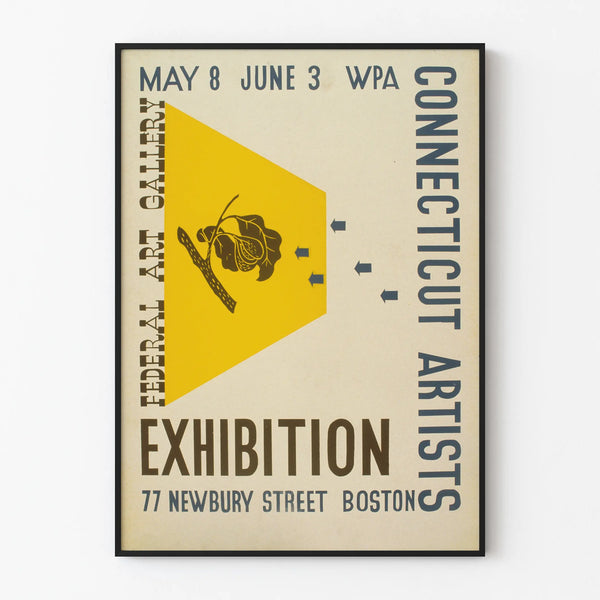 Vintage Wall Decoration WPA Connecticut Artistic Exhibition Poster