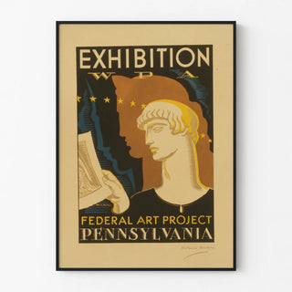 Vintage WPA Federal Art Project Pennsylvania Exhibition Poster