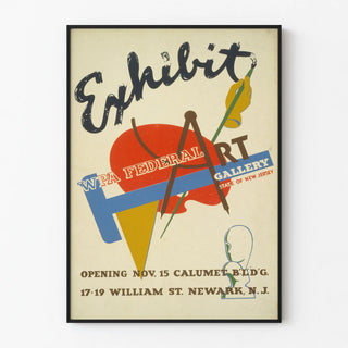 Federal Art WPA Exhibition Poster New Jersey Gallery