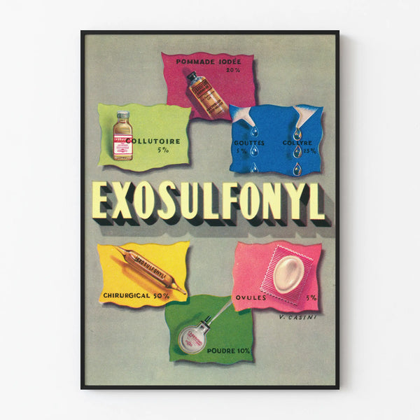Vintage advertising poster Exosulfonyl wall decoration