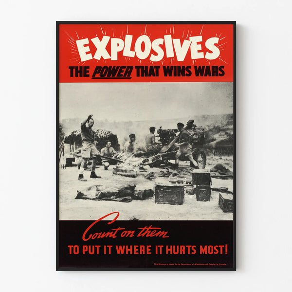 Vintage Poster Explosives - The Decisive Power in War Artem Legrand