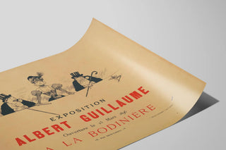 Vintage poster for the Albert Guillaume exhibition 1896 at the Bodinière — artwork view