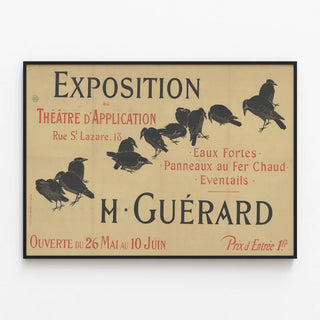 Vintage Poster for the Exhibition at the Application Theater by Mr. Guérard — framed artwork on a wall