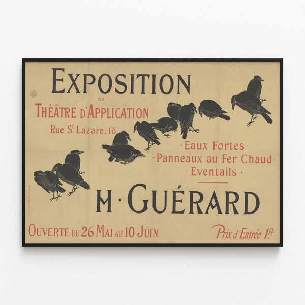 Vintage Poster for the Exhibition at the Application Theater by Mr. Guérard — framed artwork on a wall