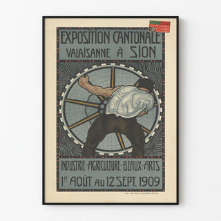 Vintage Poster for the Canton Valais Exhibition in Sion 1909