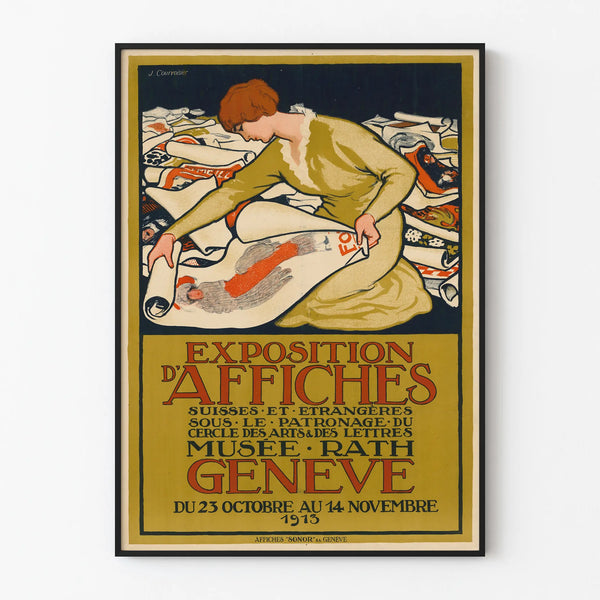 Vintage wall decoration poster for the Geneva 1913 exhibition of posters