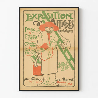 Vintage poster for an exhibition of artistic posters at the Reims Circus, 1896