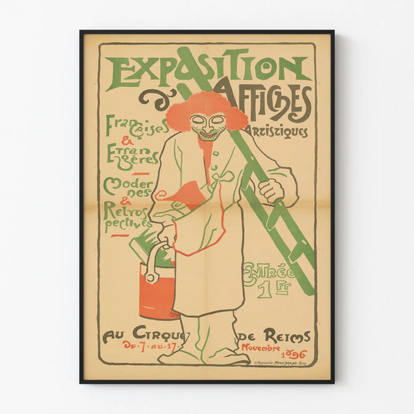Vintage poster for an exhibition of artistic posters at the Reims Circus, 1896