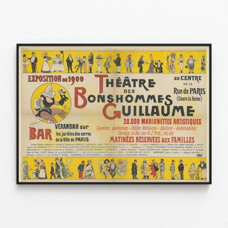 Vintage Poster Théâtre des Bonshommes Guillaume Exhibition 1900 — framed artwork on a wall