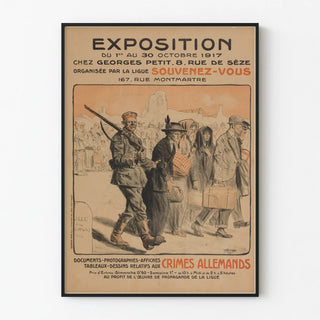 Exhibition poster on German crimes of 1917 - historical wall decoration