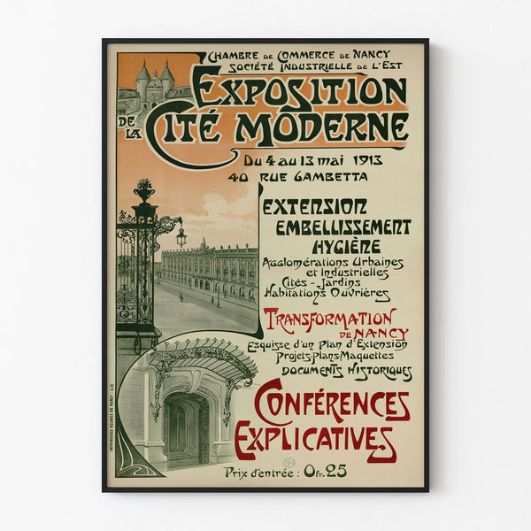 Vintage Poster of the Modern City Exhibition 1913 - Historic Wall Decoration