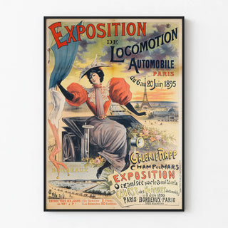 Vintage Poster of the Automobile Locomotion Exhibition Paris 1895