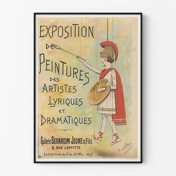 Vintage poster for the exhibition of lyrical and dramatic artists' paintings