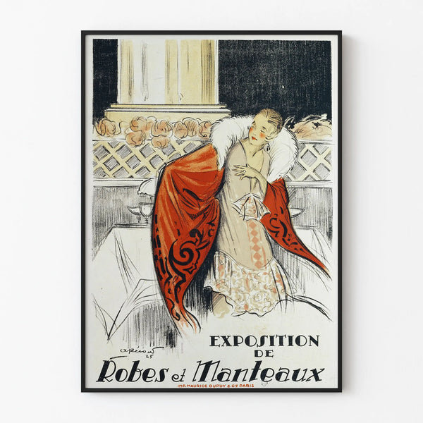 Vintage Poster Chic Dresses and Coats for Wall Decoration