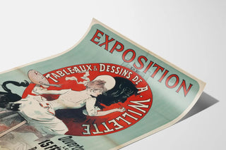 Vintage poster of exhibition paintings and drawings by A. Willette