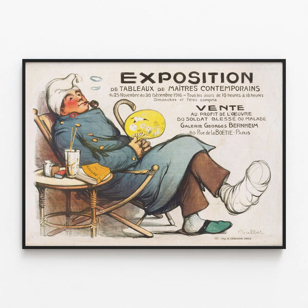 Vintage poster of an exhibition of contemporary master paintings 1916 — framed artwork on a wall
