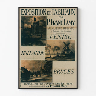 Painting Exhibition Poster by P. Franc Lamy - Venice, Holland, Bruges