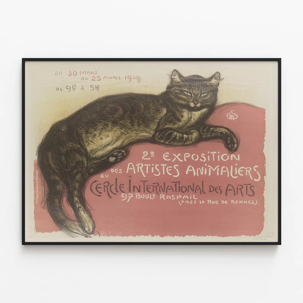 Vintage Poster Exhibition of Animal Artists International Circle of Arts — framed artwork on a wall