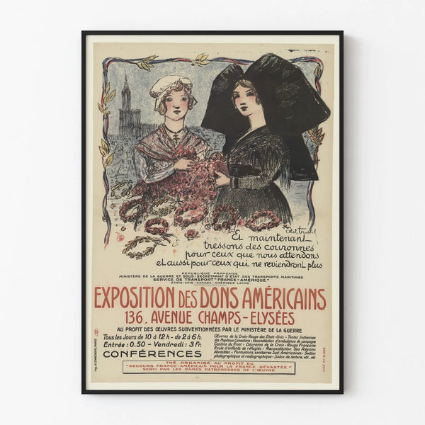 Vintage Poster of the American Donations Exhibition - Historic Wall Decoration