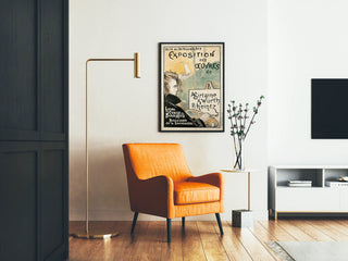 Vintage poster for art exhibition on wood and sea
