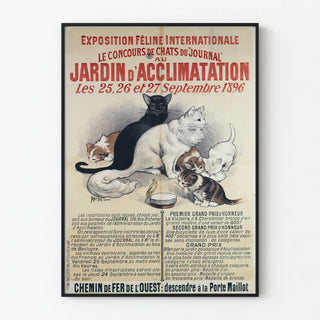 Vintage poster for the international feline exhibition at the Jardin d'Acclimatation, 1896