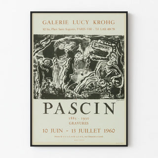Exhibition poster Pascin Engravings at the Lucy Krohg Gallery 1960