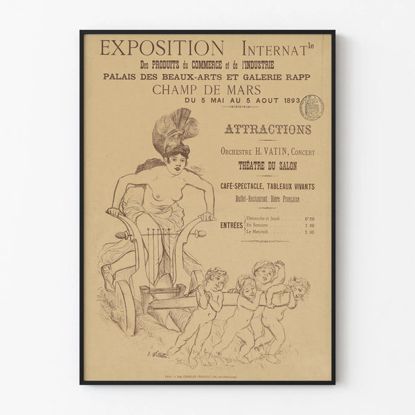 Vintage poster for the 1893 International Exhibition of Commerce and Industry